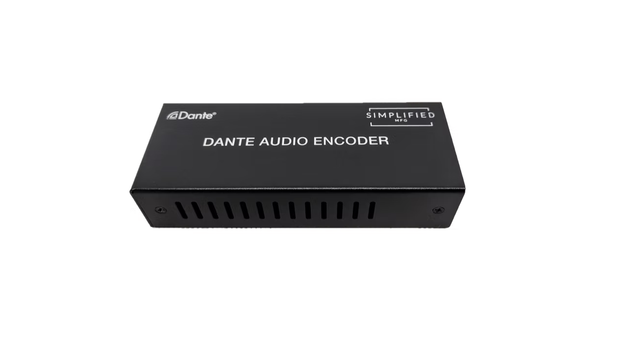 Simplified DTE ENC Balanced or unbalanced stereo to Dante encoder