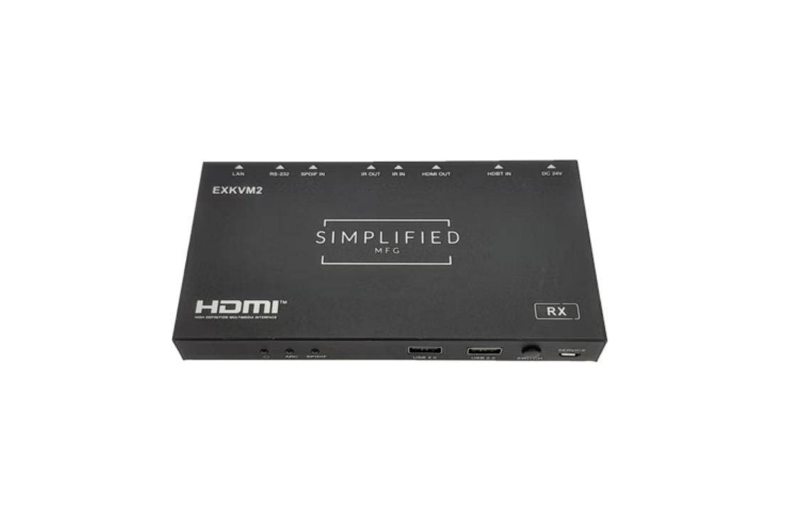 Simplified EXKVM2 Full featured 4K HDMI 2.0 (18Gbps) Extender over Cat6A/6 cable