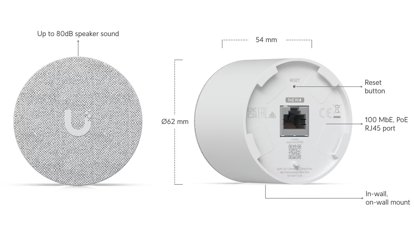 Ubiquiti UACC-Chime-PoE PoE Smart Chime