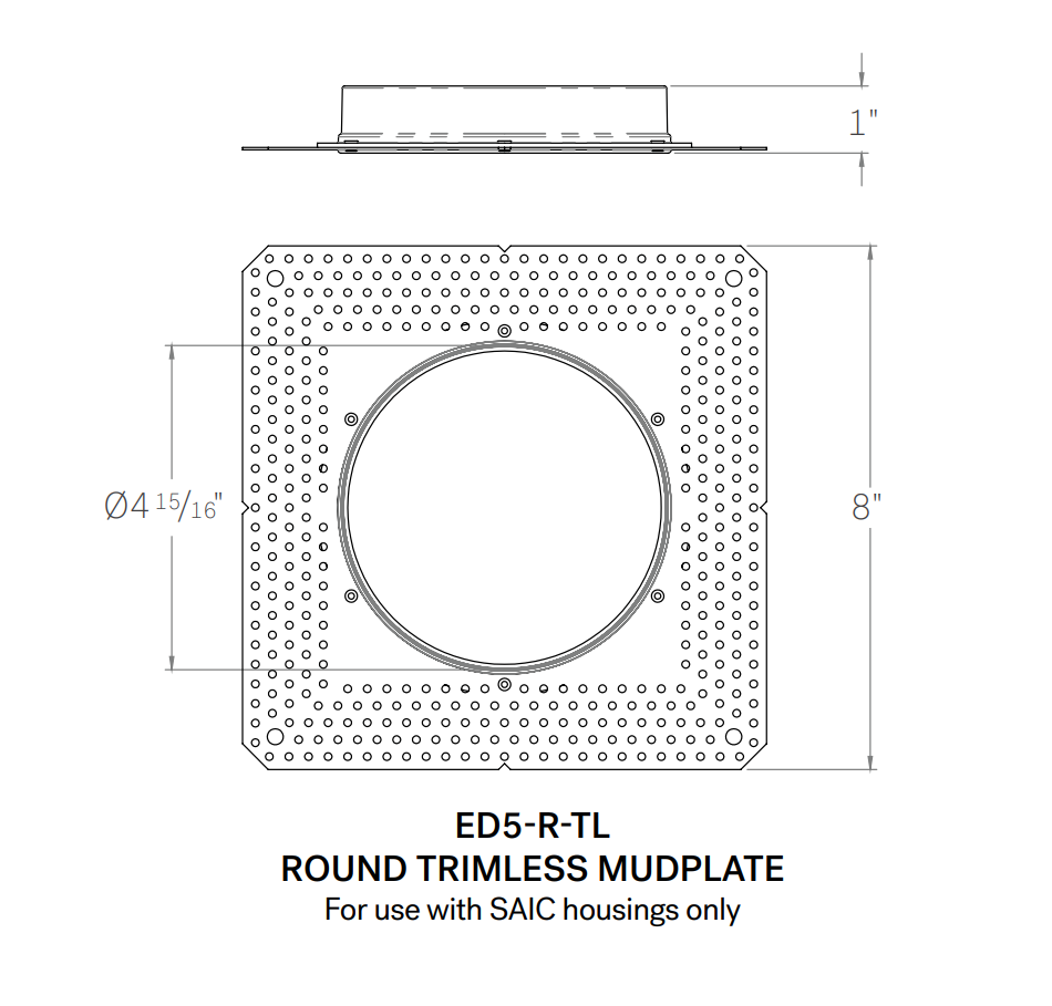 CSL 5" Eco-Downlight Mudplate (5" Trimless Reflector Required)