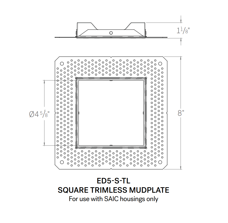 CSL 5" Eco-Downlight Mudplate (5" Trimless Reflector Required)