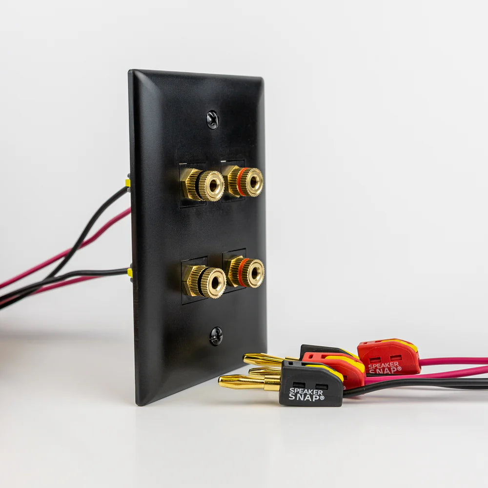 Speaker Snap SSKPB2 Keystone Insert Binding Posts 1 Pairs / 2 Pieces (Black)