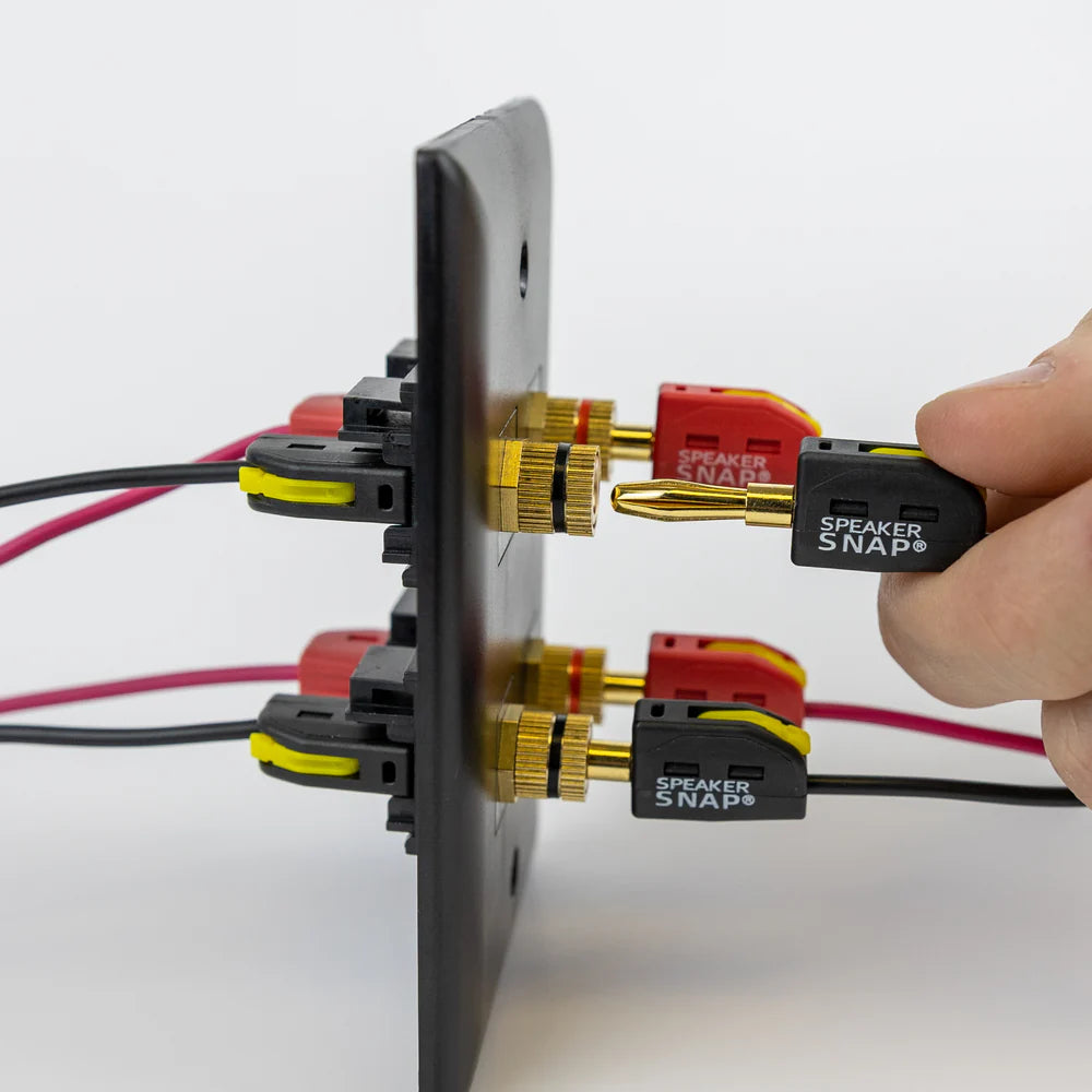 Speaker Snap SSKPB4 Keystone Insert Binding Posts 2 Pairs / 4 Pieces (Black)