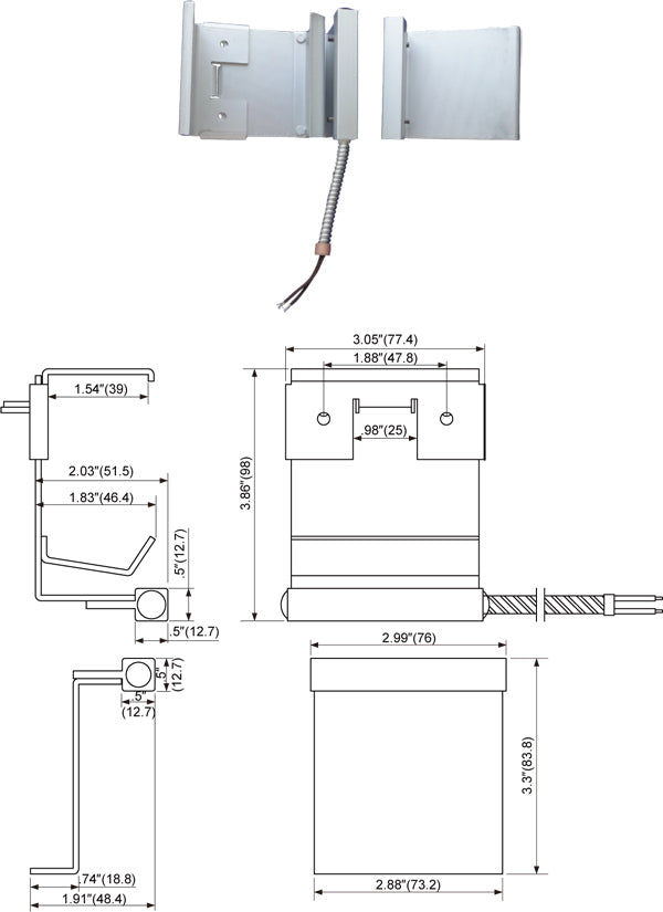 Tane Metal Bi-Directional Track Mt w/Armored Cable (Lg Com. Door Trac up to 31/2") TANE-96 BI LG 36