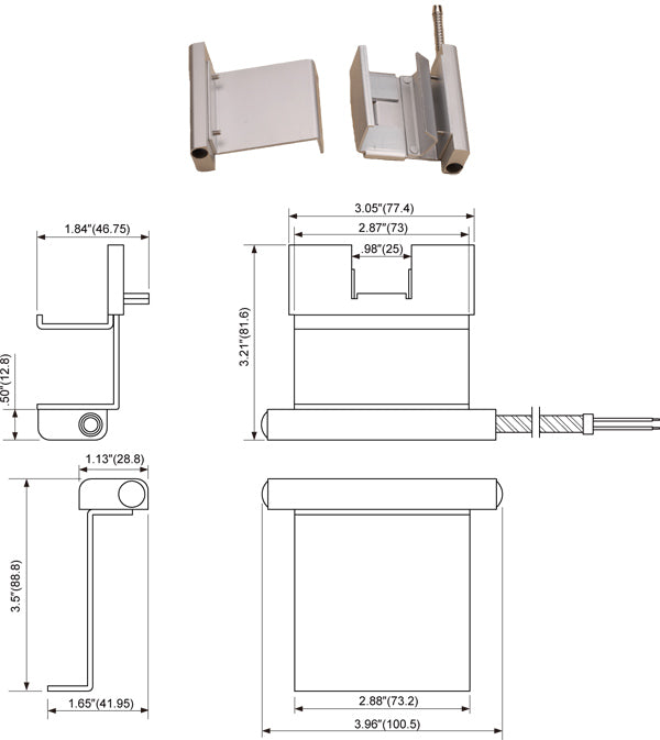Tane Metal Bi-Directional Track Mt w/36" Armored Cable (Residential Door Trac) TANE-96 BI 36