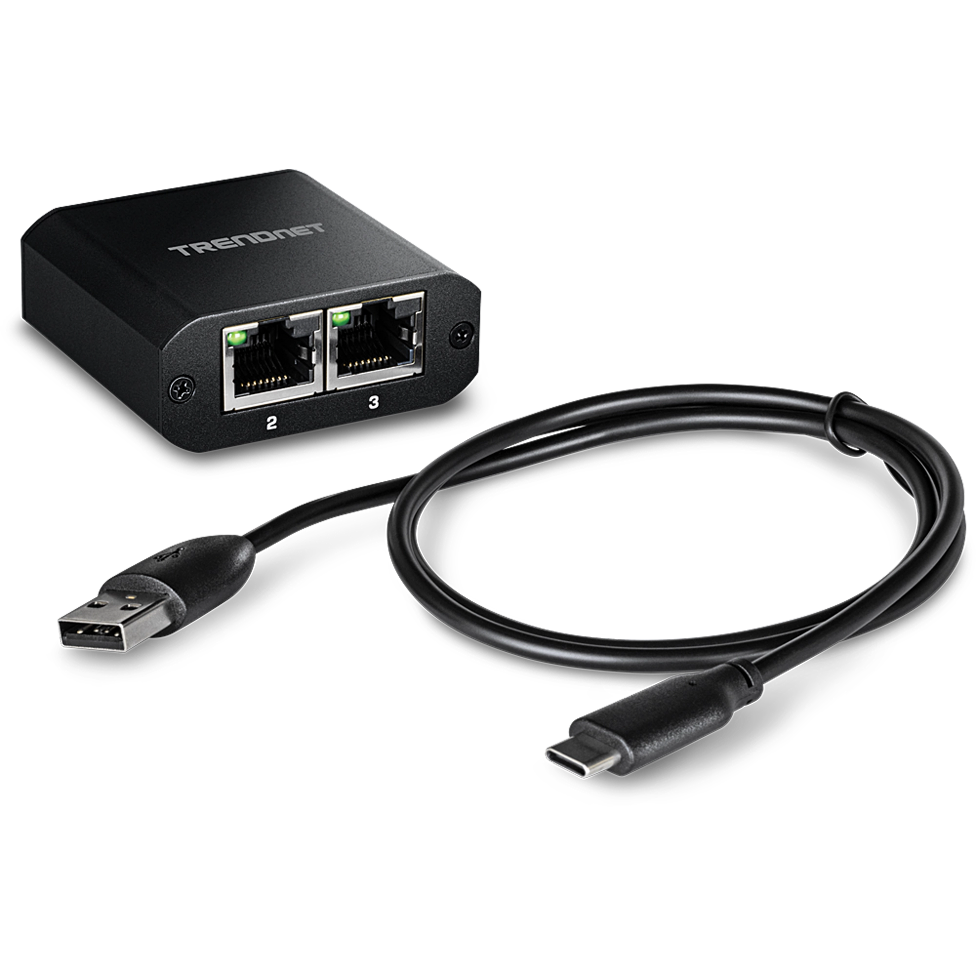 TRENDnet TEG-102S 2-Port Gigabit Splitter with USB Type C Power