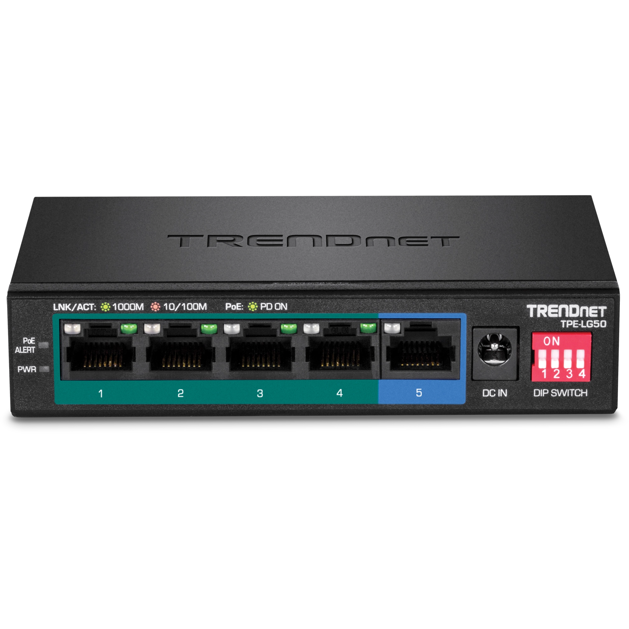 TRENDnet TPE-LG50 5-Port Gigabit Long Range PoE+ Switch
