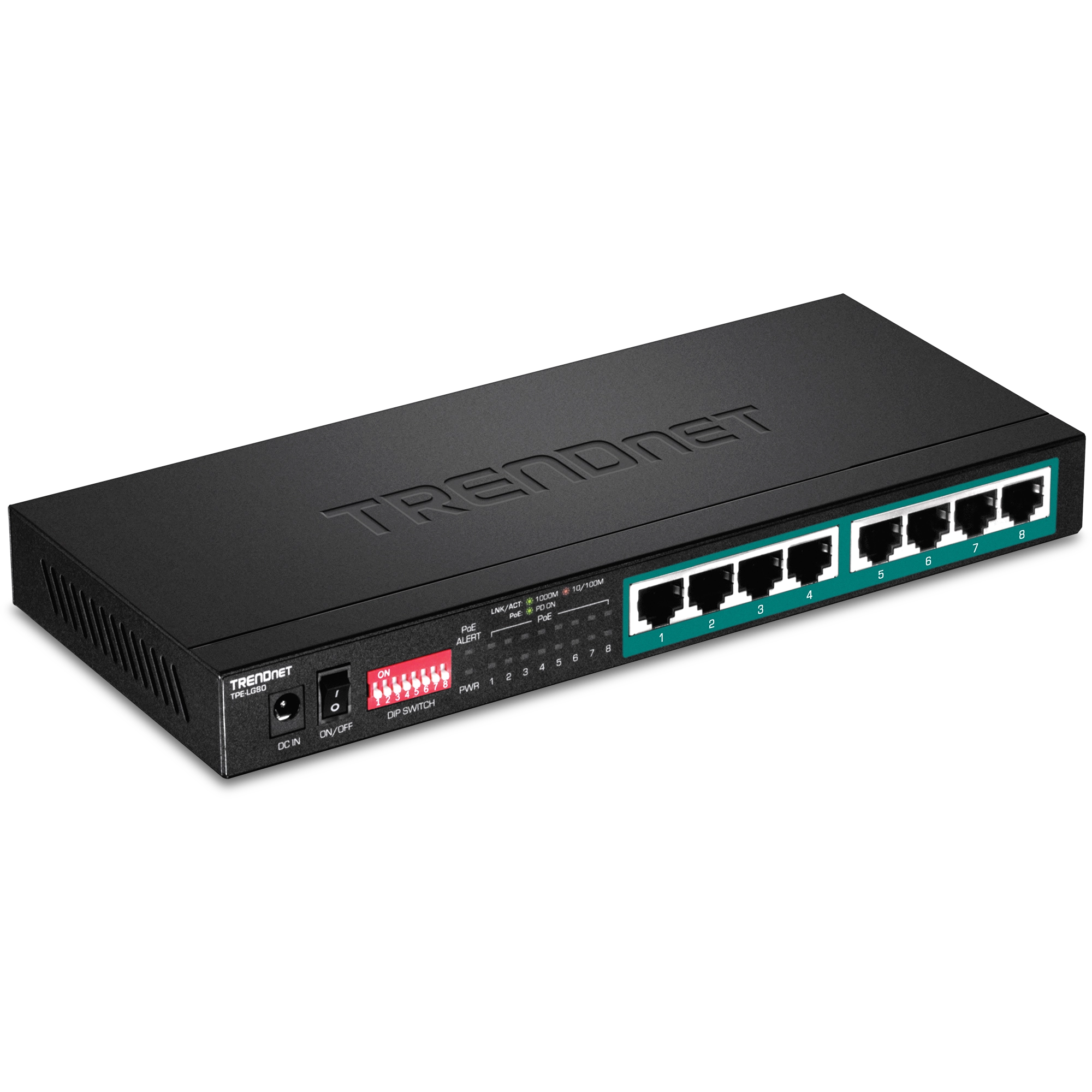 TRENDnet TPE-LG80 8-Port Gigabit Long Range PoE+ Switch