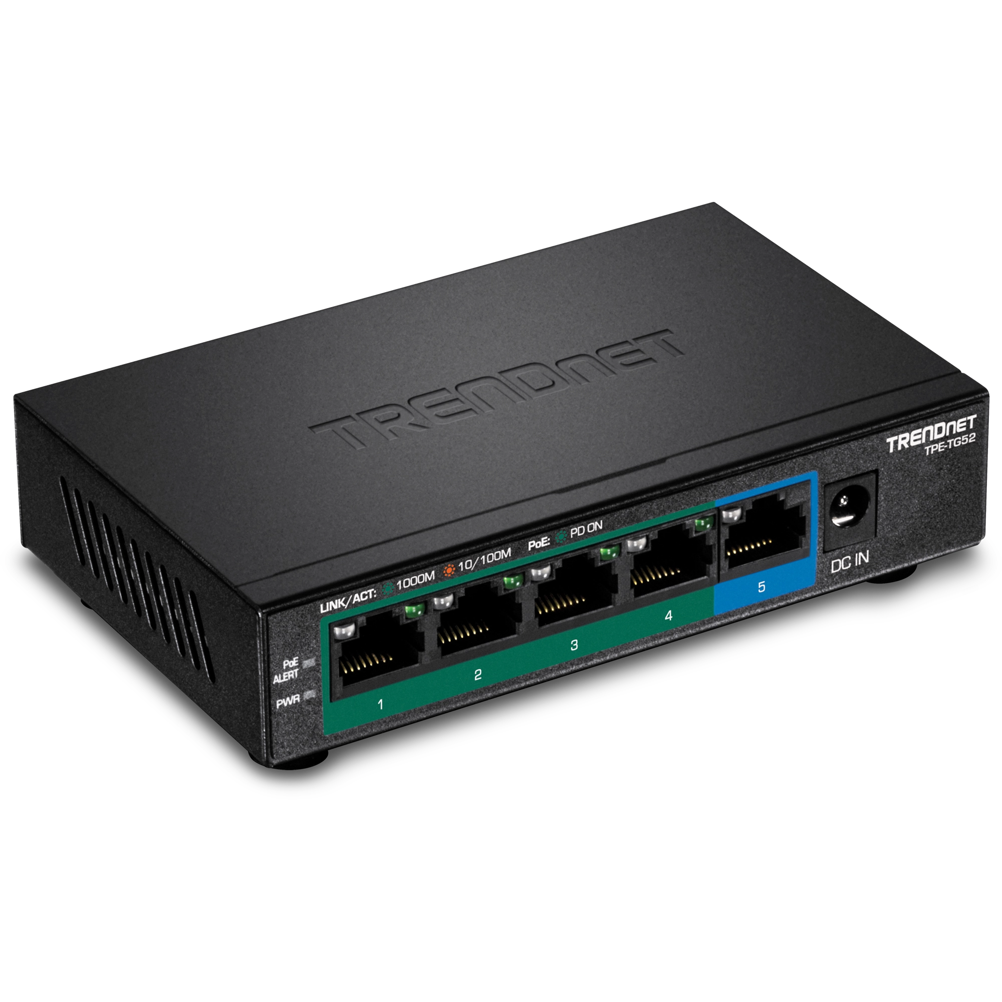 TRENDnet TPE-TG52 5-Port Gigabit PoE+ Switch (32W)