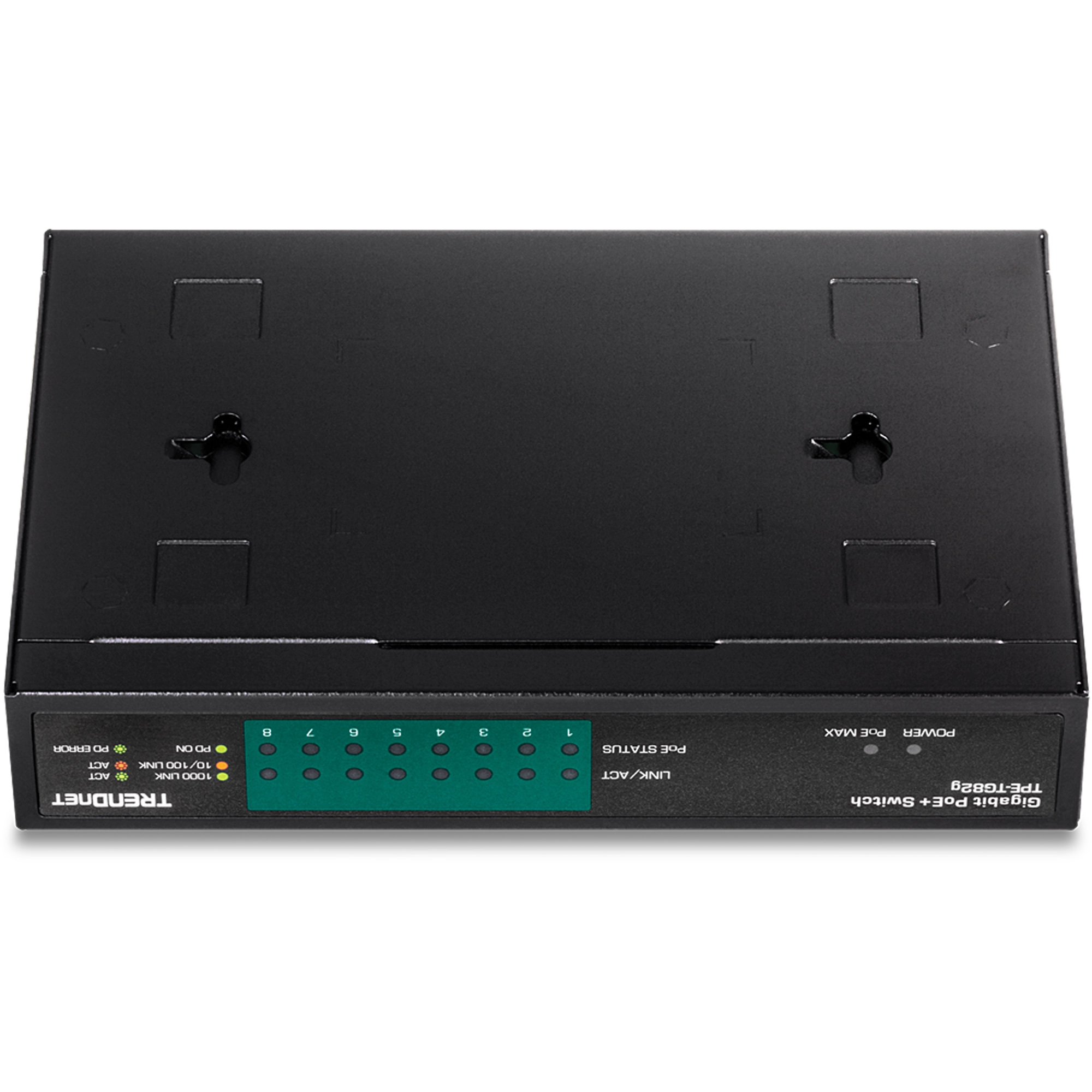 TRENDnet TPE-TG82G 8-Port Gigabit PoE+ Switch, 61W PoE Budget