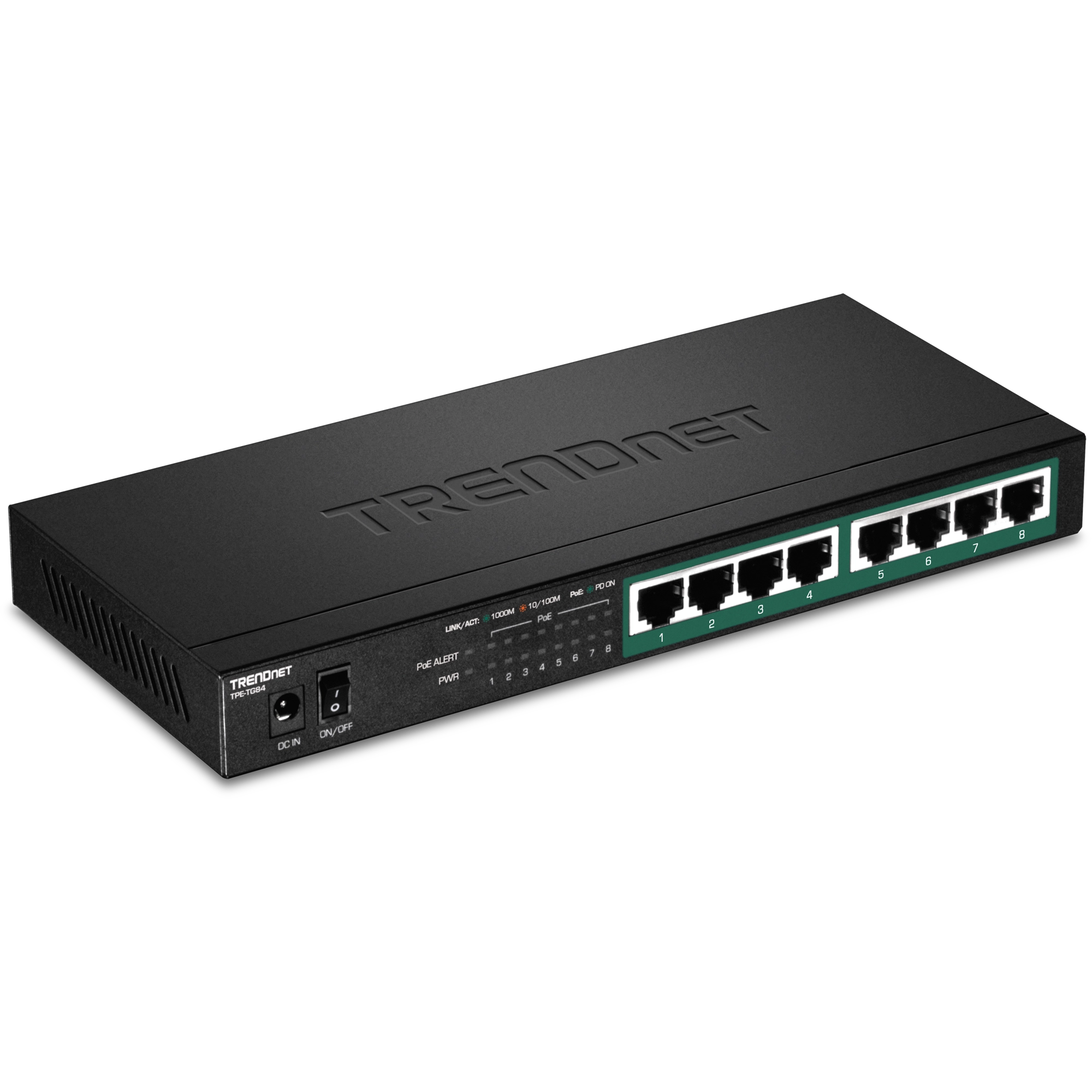 TRENDnet TPE-TG84 8-Port Gigabit PoE+ Switch, 120W PoE Budget