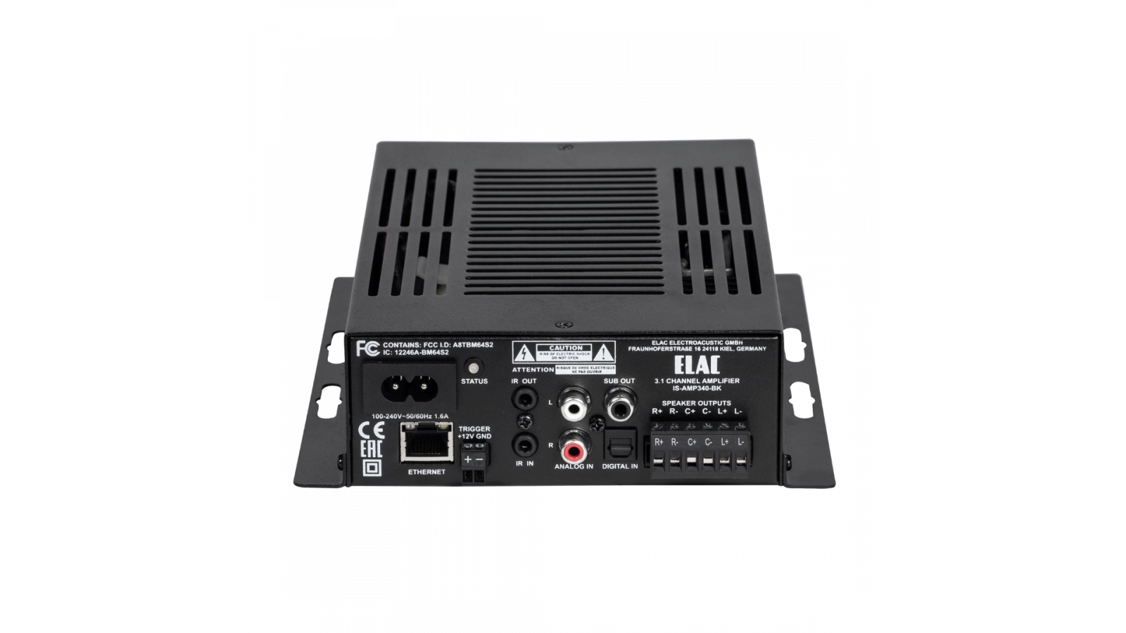 Elac IS-AMP340-BK Integrated 3 x 40W Amplifier with Dolby Digital - Black, Each