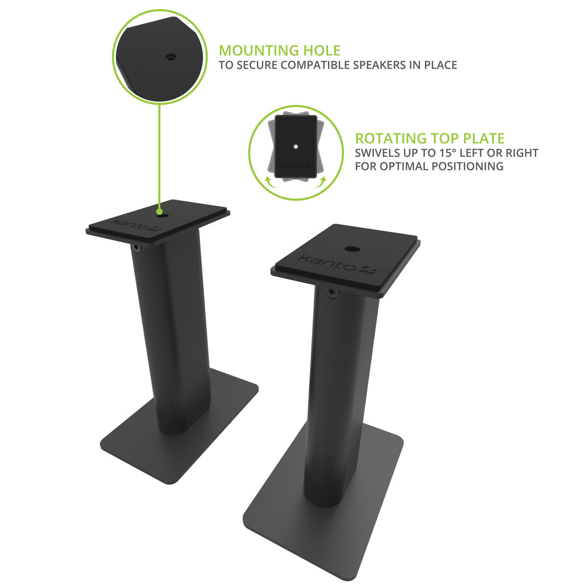 Kanto SP9 Pair - 9" Universal Desktop Speaker Stand, Black