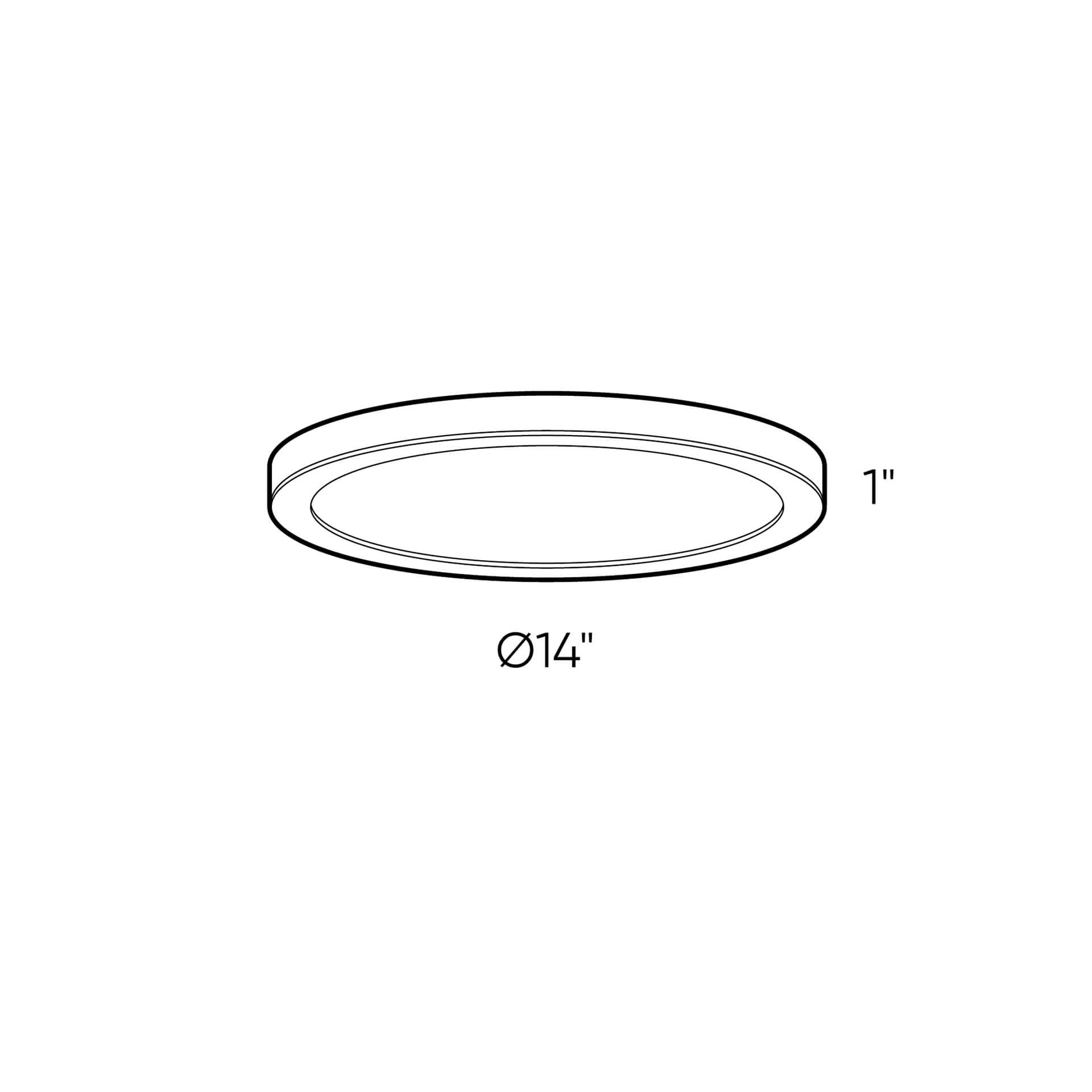 DALS 14" Round LED Flushmount Universal 120V-347V with 0-10V Dimming CFLEDR14-CC