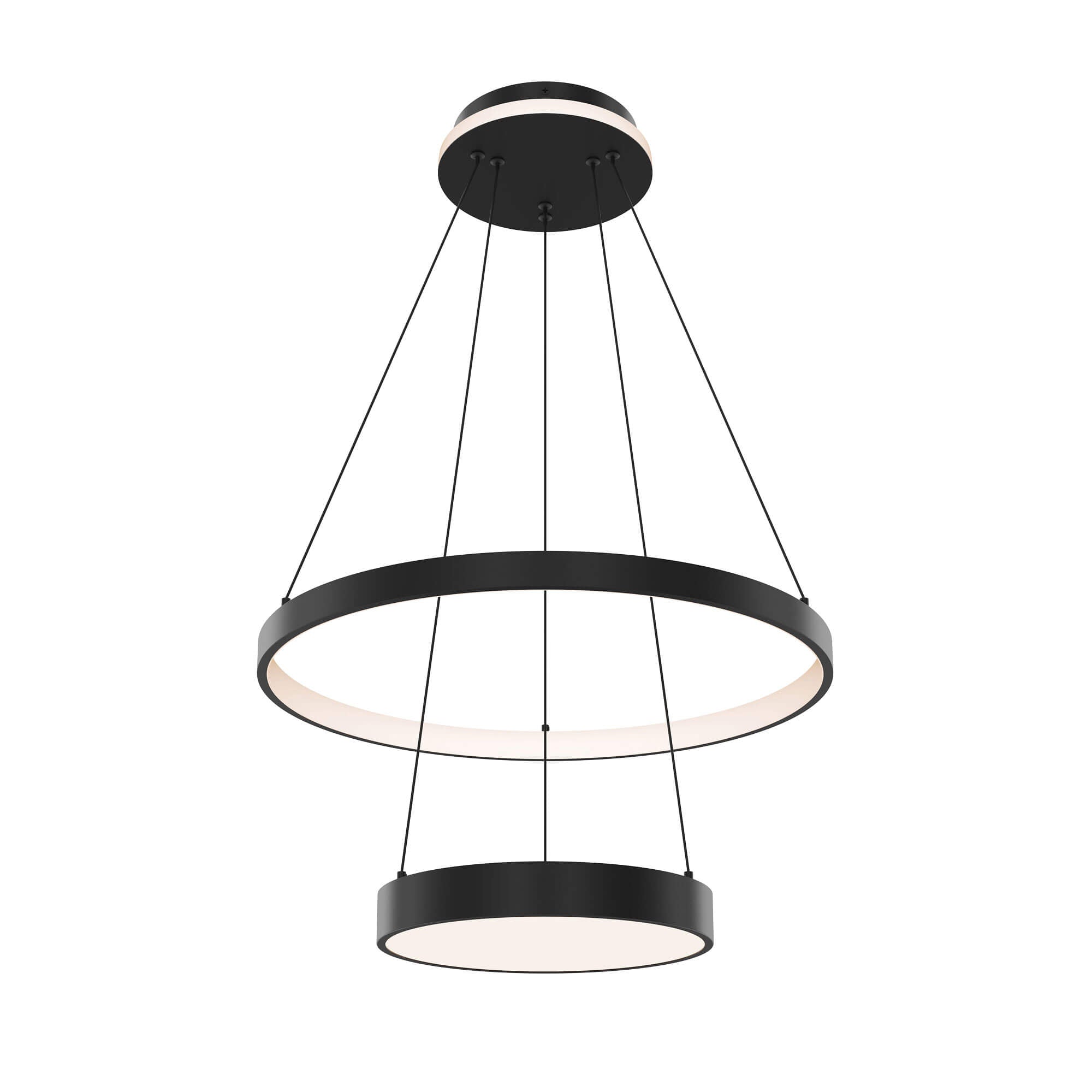 DALS CFPD20-CC-BK Two-tier 20-inch pendant, two-zone lighting with a lit canopy