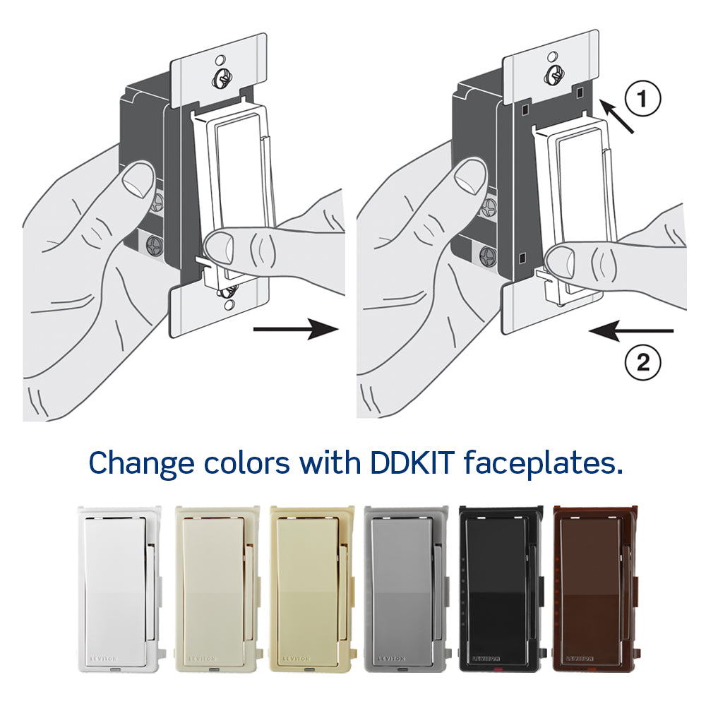 Leviton DN6HD-1BW No-Neutral Decora Smart Dimmer Switch, Requires MLWSB Wi-Fi Bridge