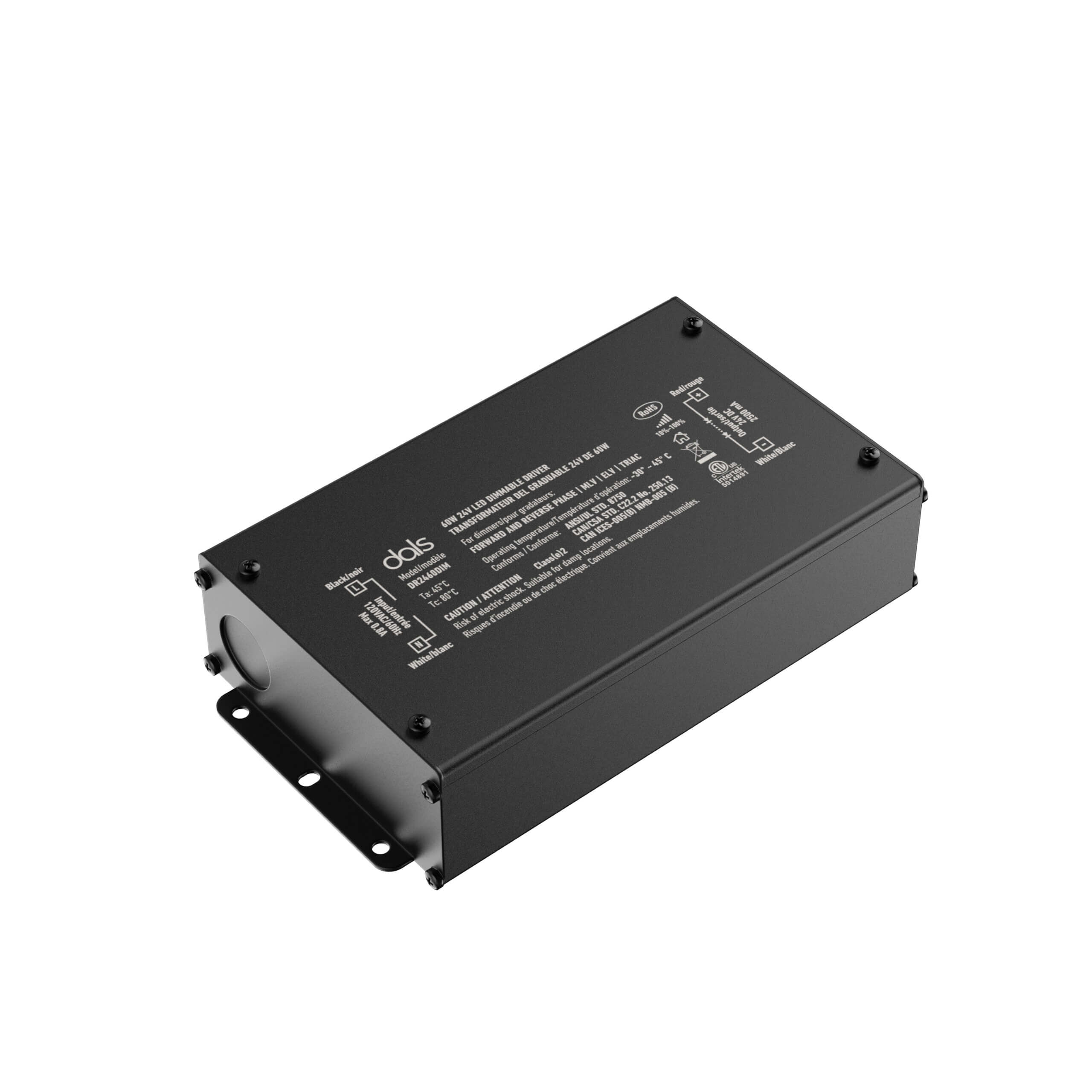 DALS DR2460DIM 60W 24V Dimmable hardwired driver, two outputs
