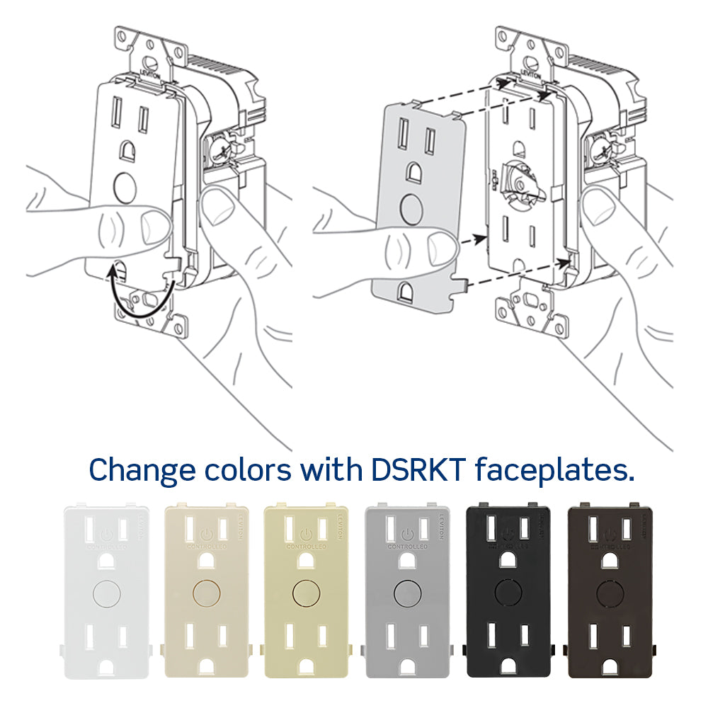 Leviton ZW15R-1BW Decora Smart Outlet, Z-Wave 700 Series