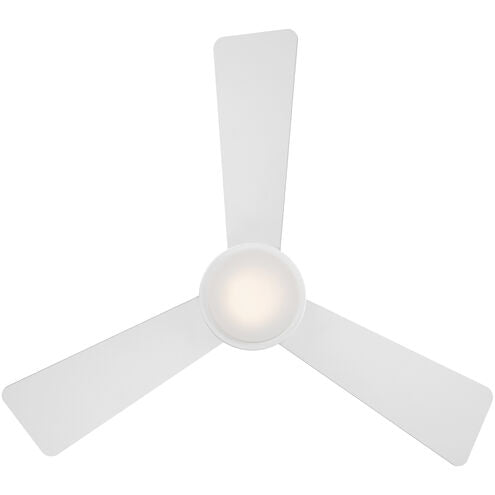 WAC Lighting F-036L-MW Hug 44 inch Matte White Flush Mount Ceiling Fans, Smart Fan