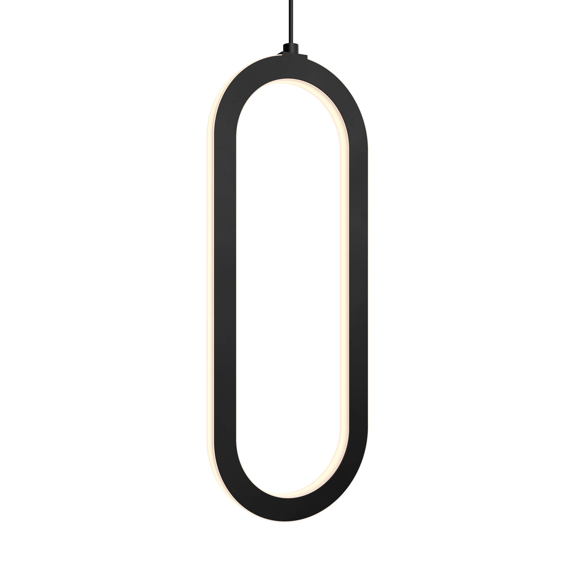DALS FPD-CC-BK Single Vertical Oblong Pendant 16''
