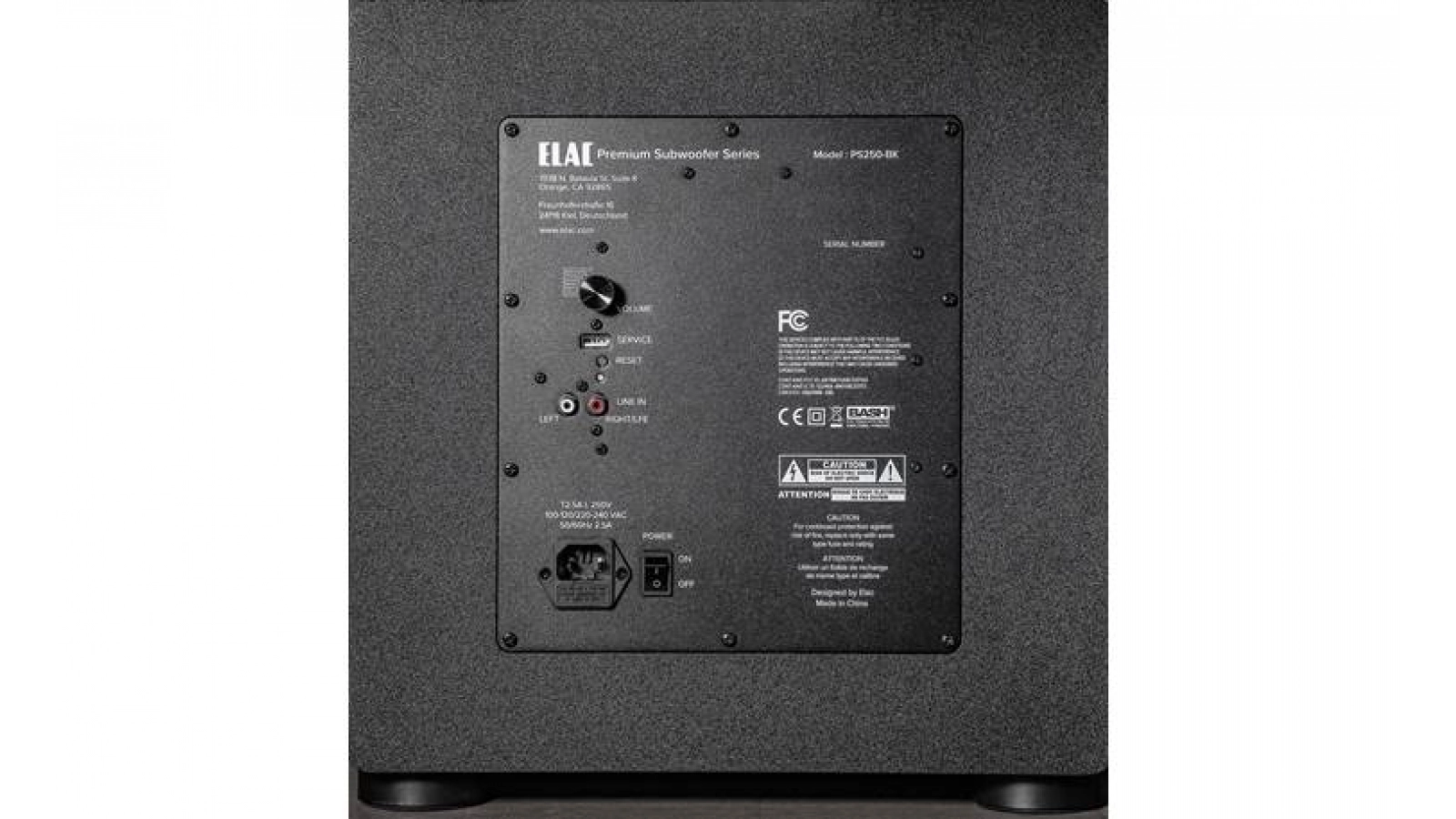 Elac PS250-BK 10" Varro Premium Powered 500W Subwoofer - Black, Each