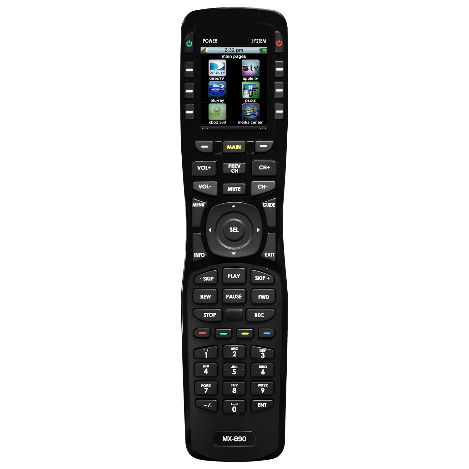URC MX-890 Remote Control 2" Color LCD IR/RF Hard Buttons backlit