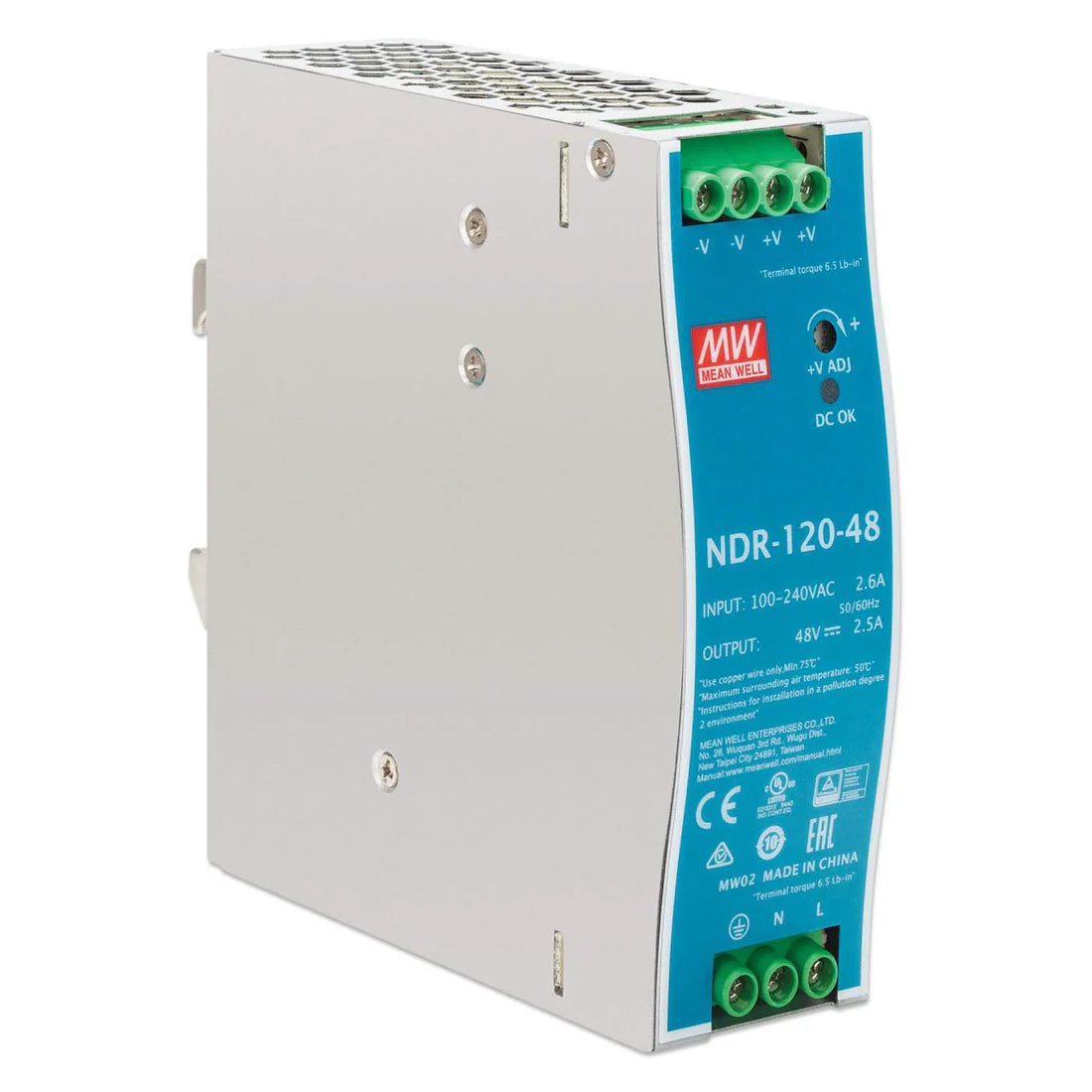 Intellinet 508728 Industrial DIN-Rail Mount Power Supply Unit - 120 W