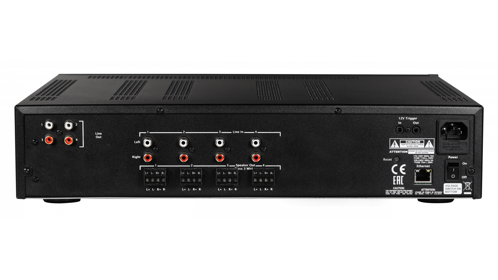 Elac IS-AMP8100-BK Integrator 8 x 100W Multi-Zone Amplifier - Black, Each