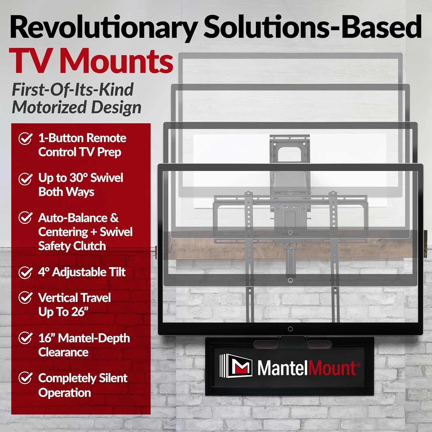 MantelMount MM815 Motorized Drop Down & Swivel TV Mount