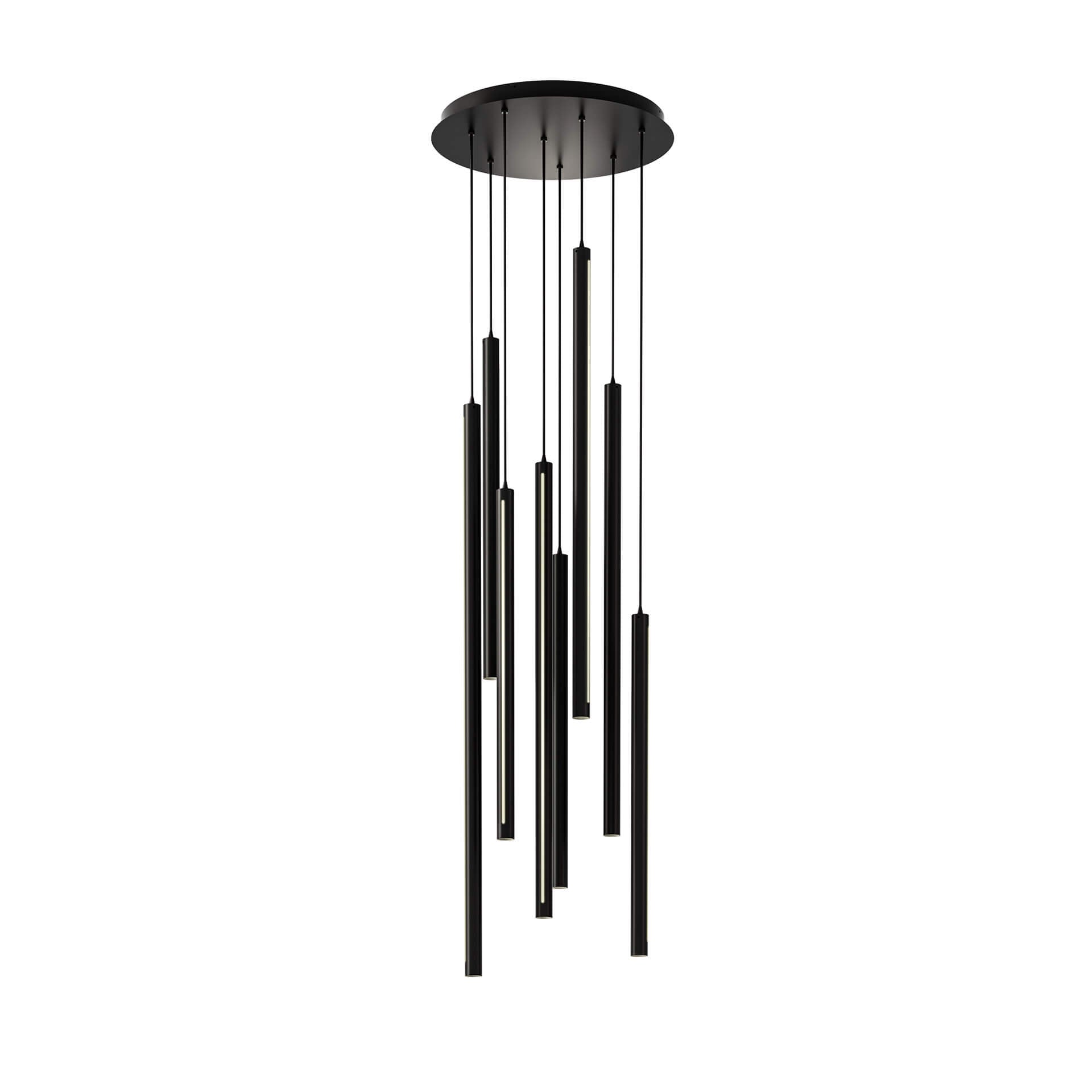 DALS PDLED120-8-BK Round Canopy - 8 piece Decorative pendant cylinder