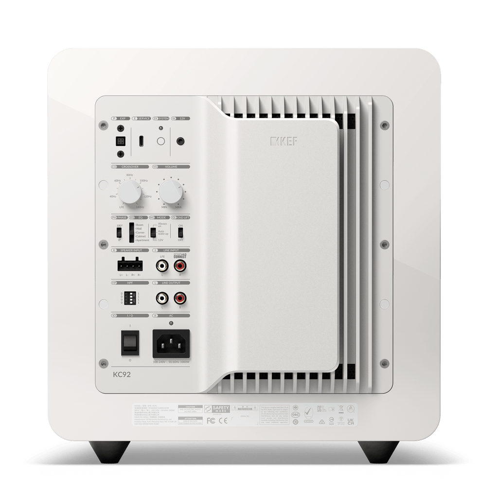 Kef KC92WH 1000W (500W x 2) Dual 9" Force Canceling with iBX Subwoofer White, Each