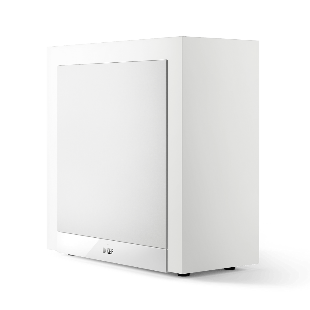 Kef T2WH UltraThin, 1 x 10in Woofer, 250W Amp Subwoofer White, Each