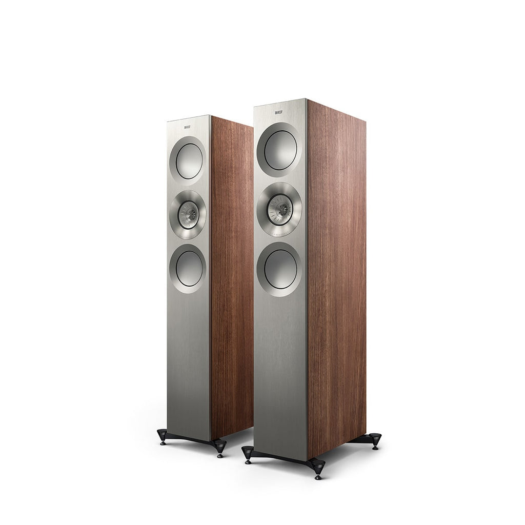 Kef REF3MWA/SL Reference 3 META Floorstanding Loudspeaker Satin Walnut/Silver, Each