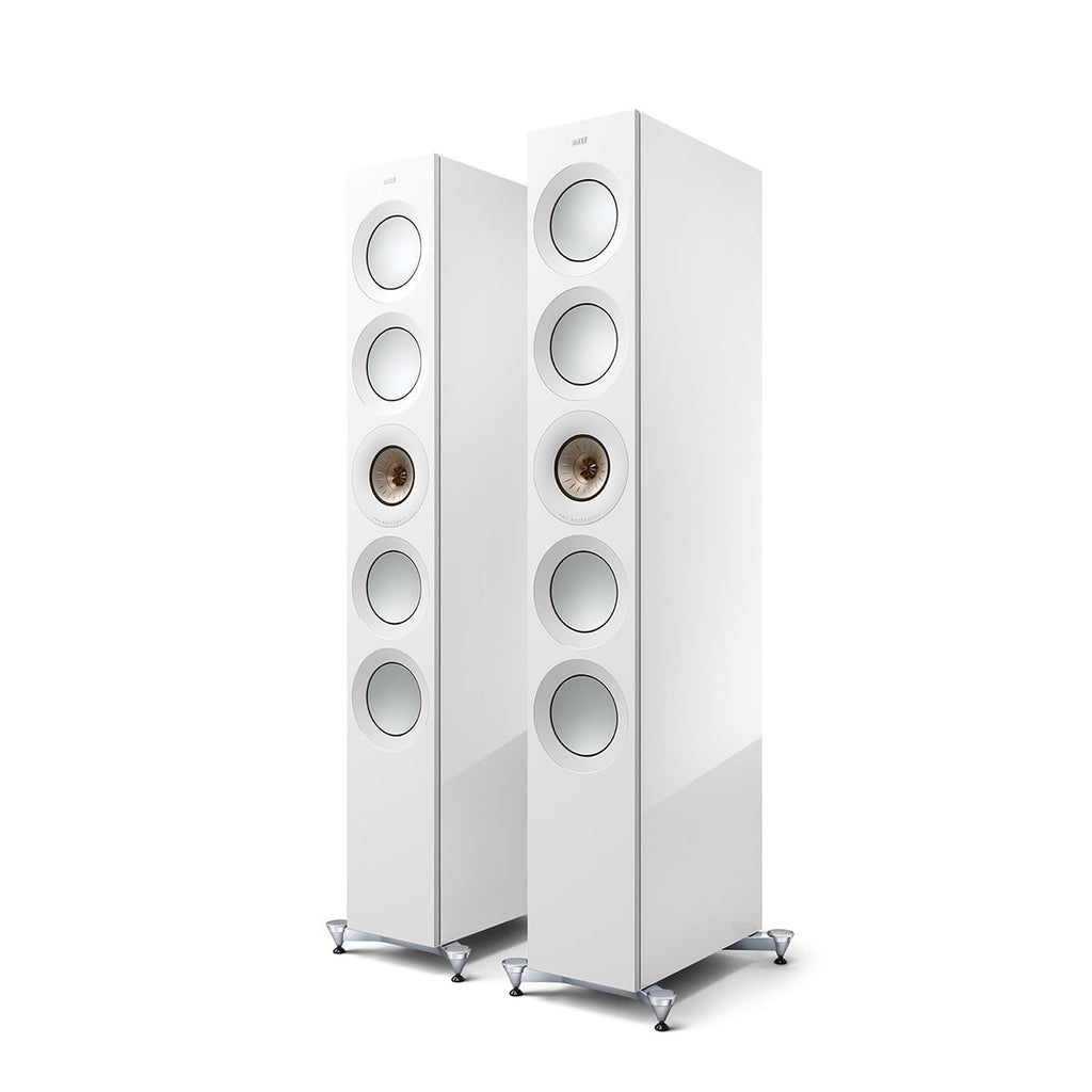 Kef REF5MWH/CP Reference 5 Meta Floorstanding Loudspeaker White/Champagne, Each