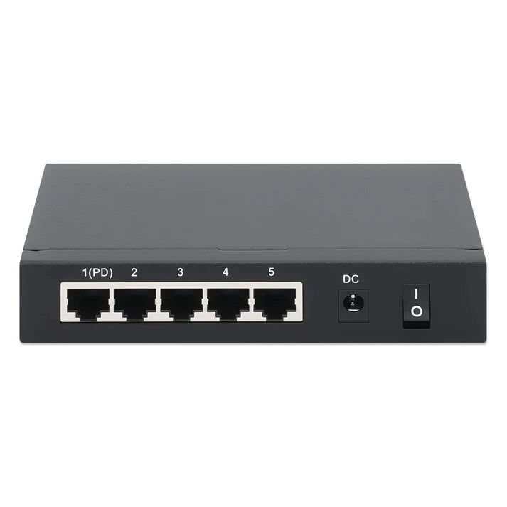 Intellinet 561082 PoE-Powered 5-Port Gigabit Switch with PoE Passthrough