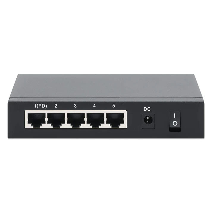 Intellinet 561082 PoE-Powered 5-Port Gigabit Switch with PoE Passthrough