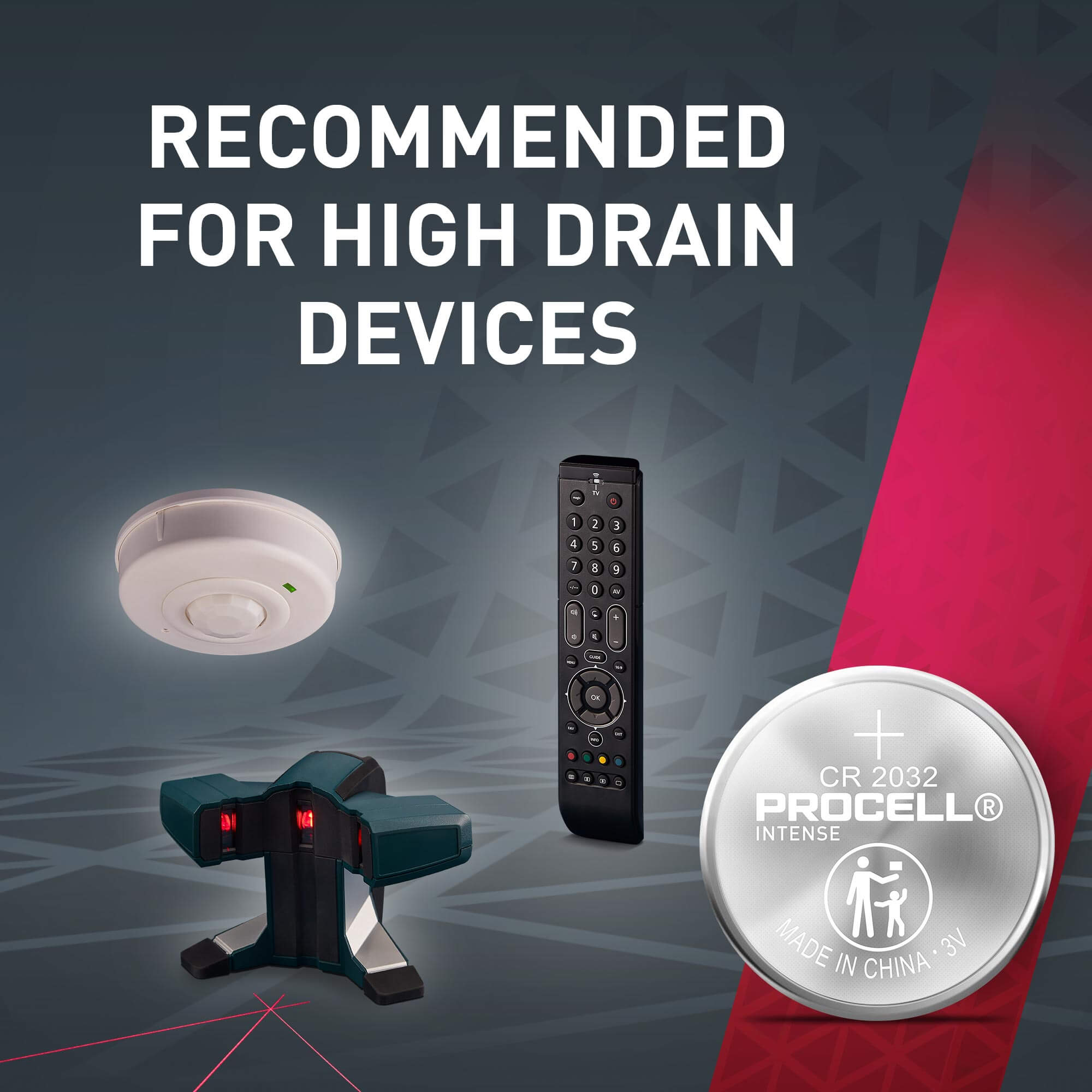 Procell Lithium Coin Intense 2032, 3V - CASE of 40