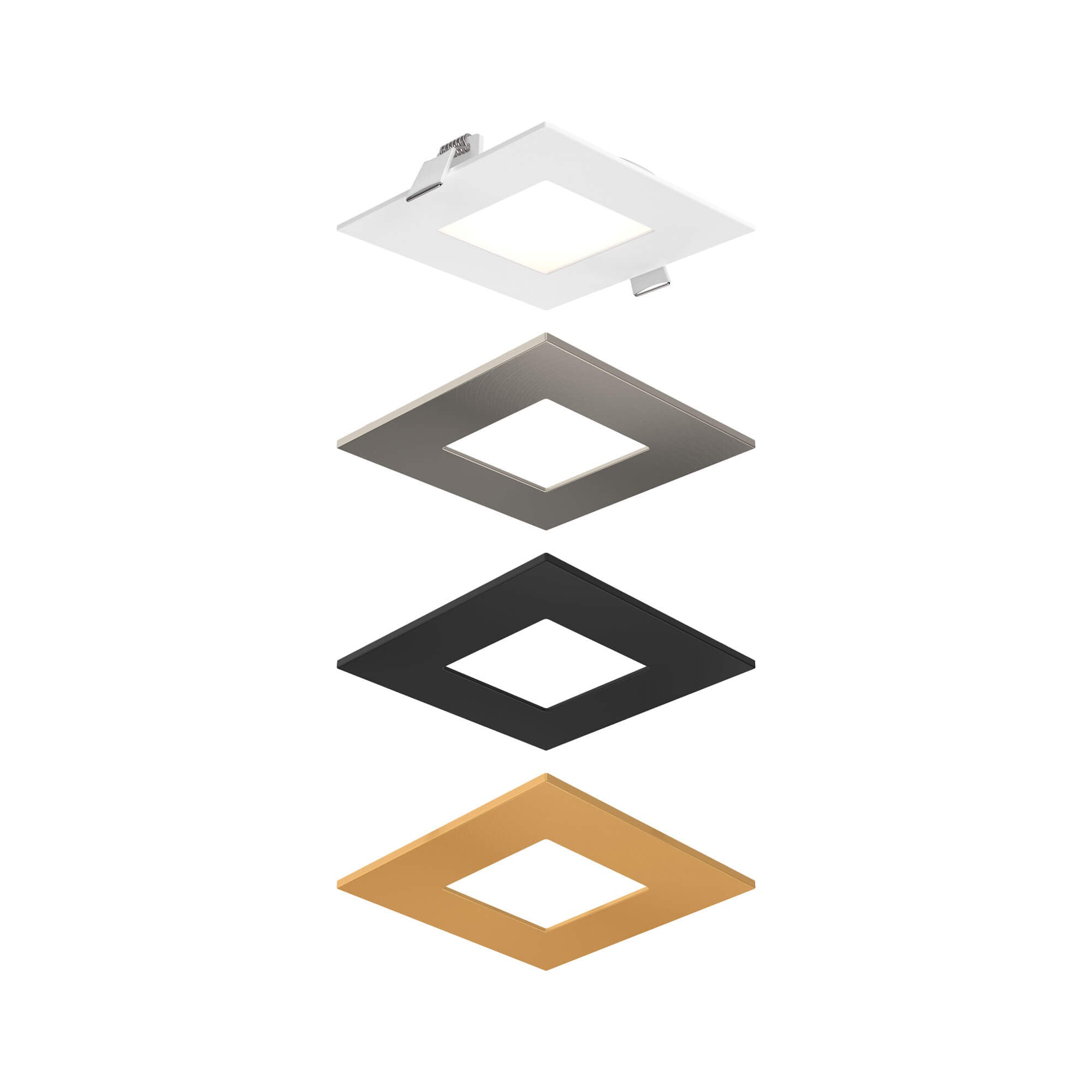 DALS Recessed square panel light with included trims SPN4SQ-CC-3T