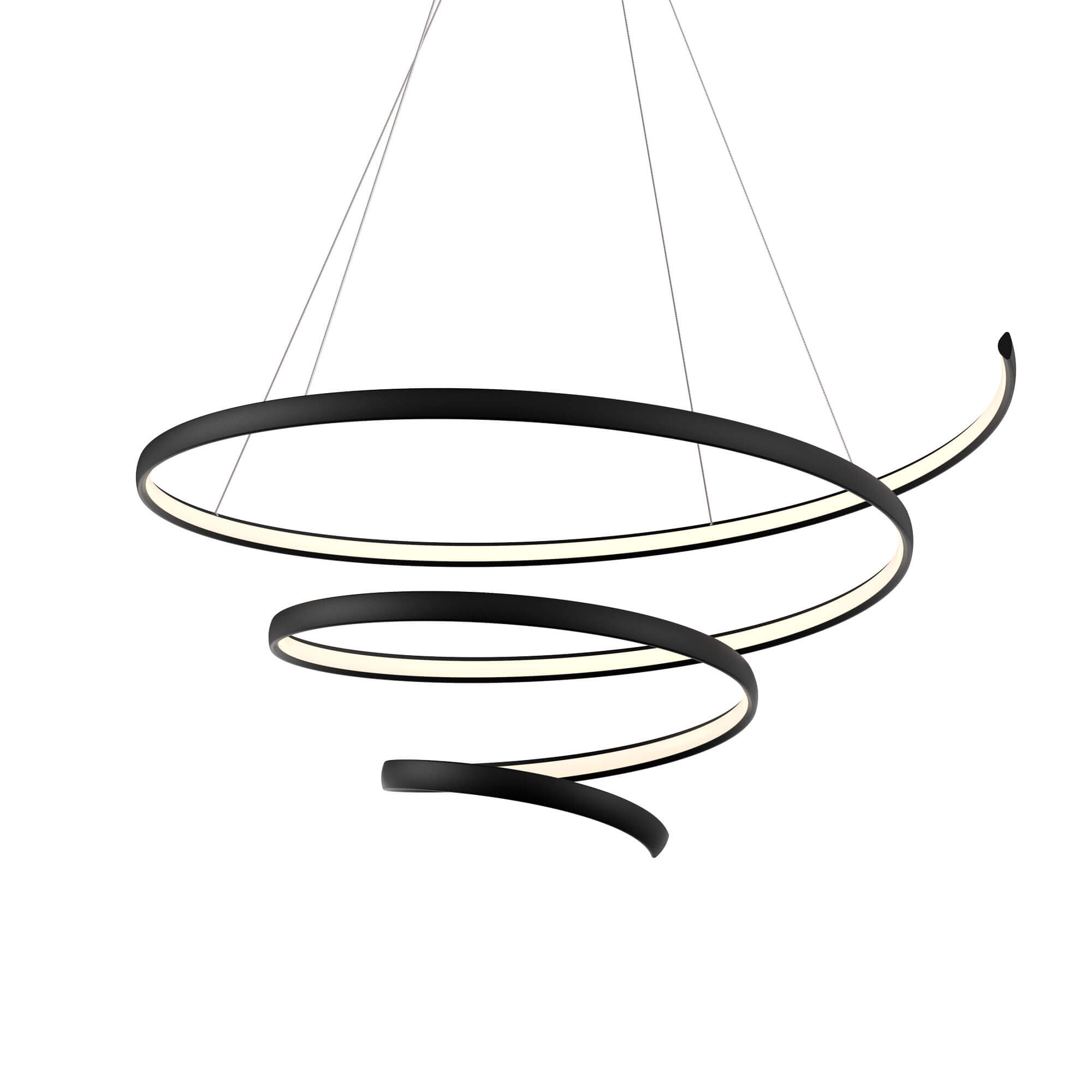 DALS 34″ Spiral decorative modern pendant SPR34-CC-BK