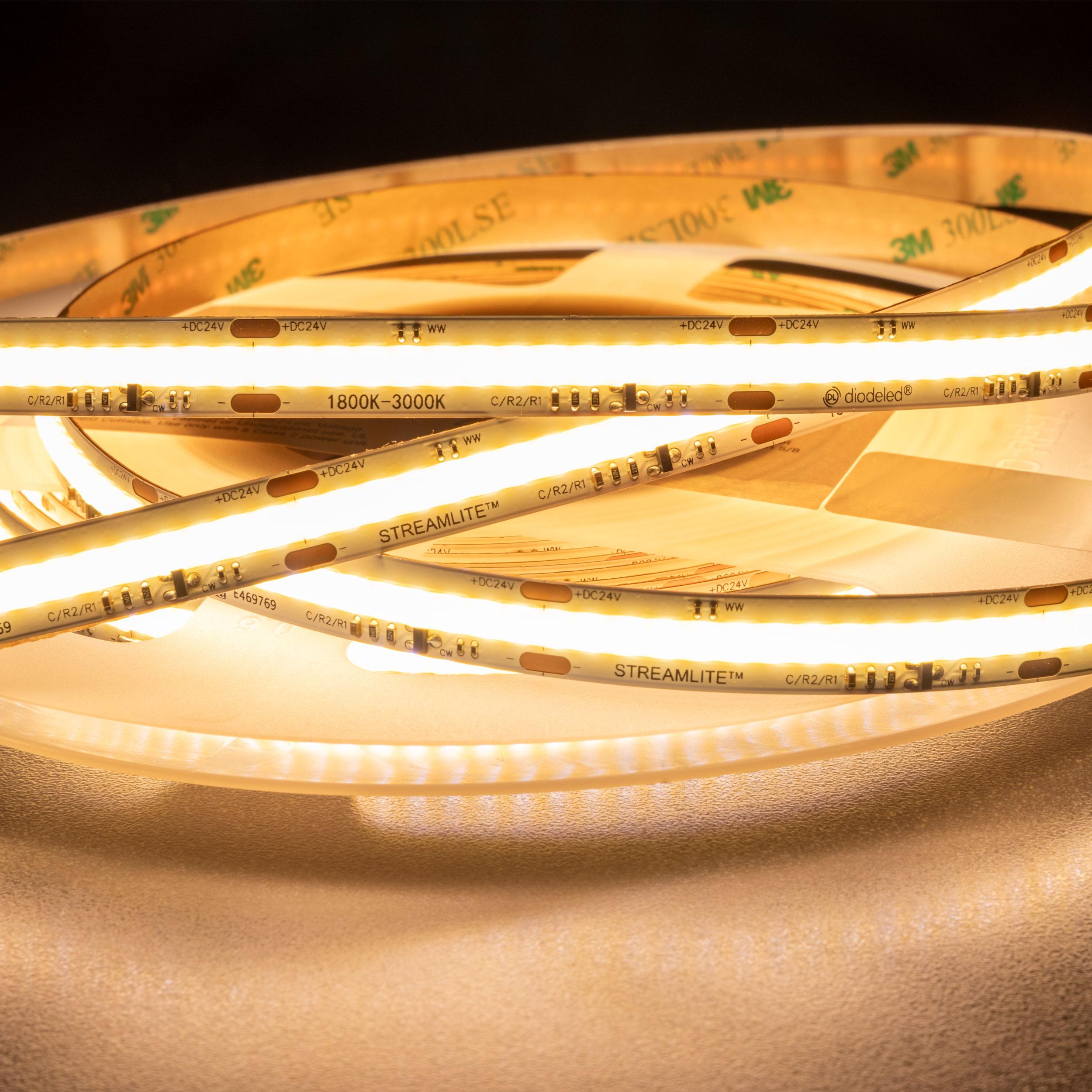 Diode STREAMLITE WARM DIM Tape Light, 24V, 3000K-1800K, 16.4 ft. Spool