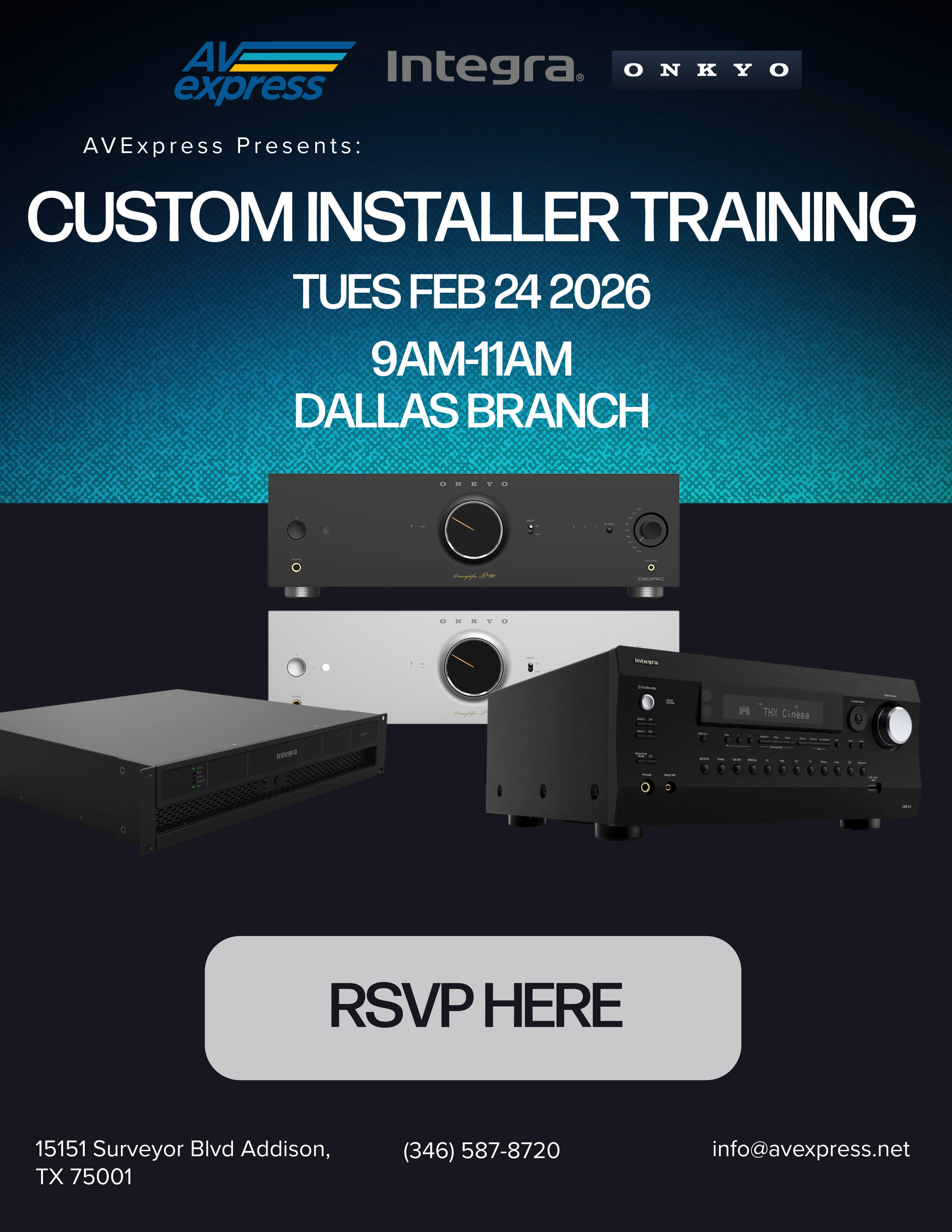 Integra Onkyo Training Dallas Location Feb 24