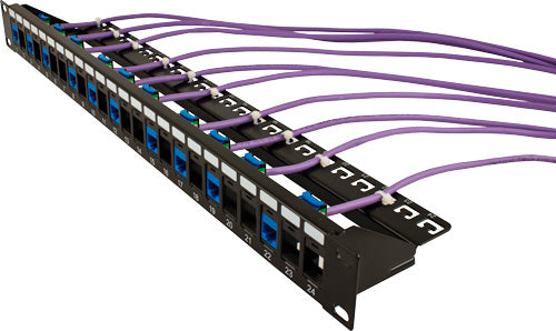 Vertical Cable 24 Port Blank Patch Panel with Cable Manager, 1U