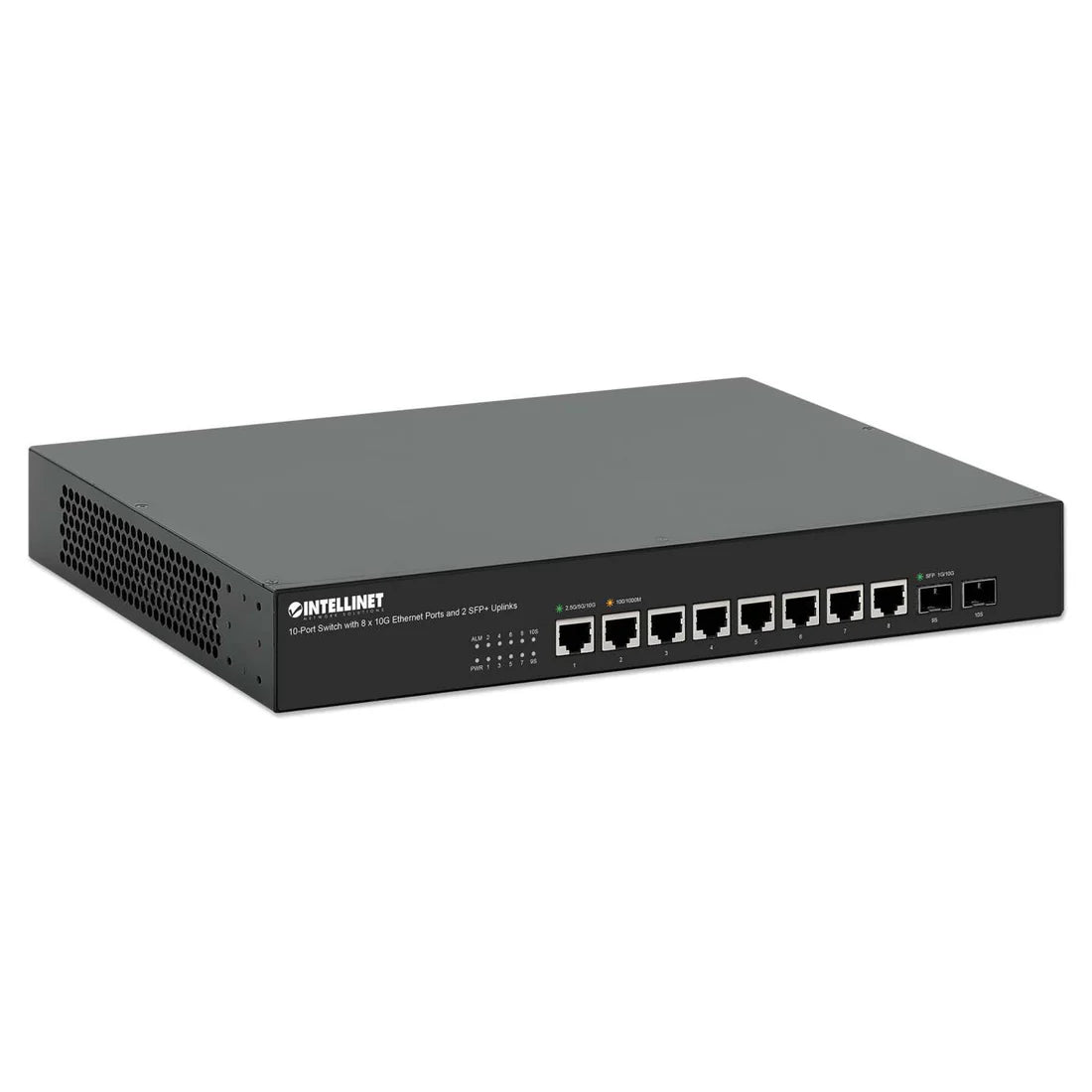 Intellinet 562218 10-Port Switch with 8 x 10G Ethernet Ports and 2 SFP+ Uplinks