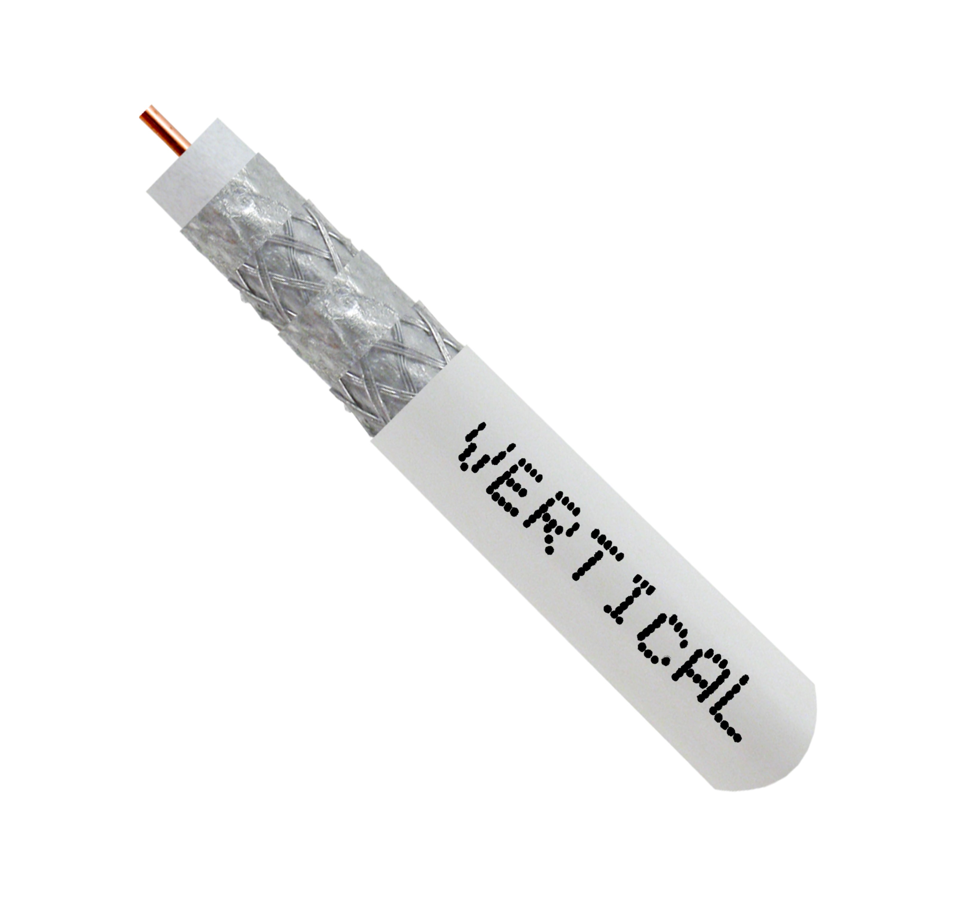 Vertical Cable 107-1953WH6Q1BX RG6 Quad Shield Coax 1000 ft., White