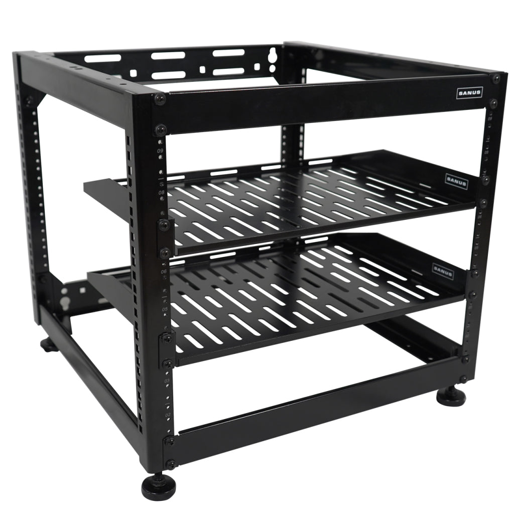 Sanus CFR1610-B1 10U AV Rack Stackable Open Frame Rack