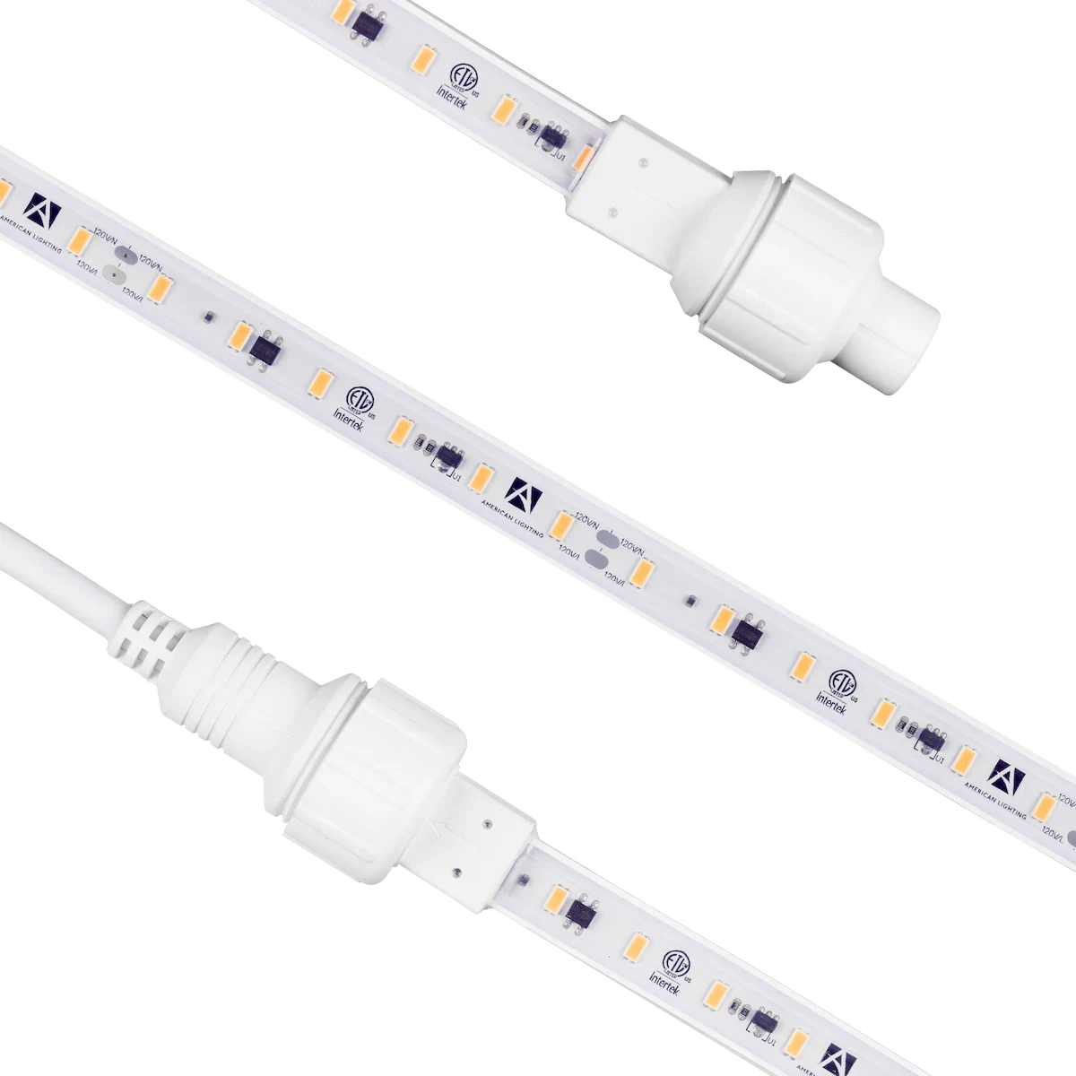 Proluxe PLX-H3COB-30K-KIT-45 45FT 3000K - 120V H3 KITS INCLUDE: (1) LENGTH OF 120V H3 WITH MOLDED MALE+FEMALE CONNECTORS, (1) 5FT REMOVABLE POWER CORD WITH PLUG & FEMALE CONNECTOR, (1) REMOVABLE END CAP, (1) PLASTIC MOUNTING CLIP PER FOOT OF LENGTH