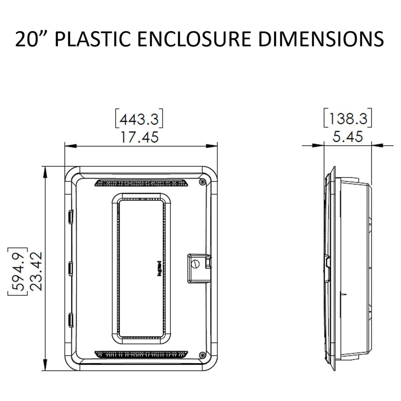 OnQ ENP20805NA 20-Inch Plastic Enclosure, No Cover, 5-Pack