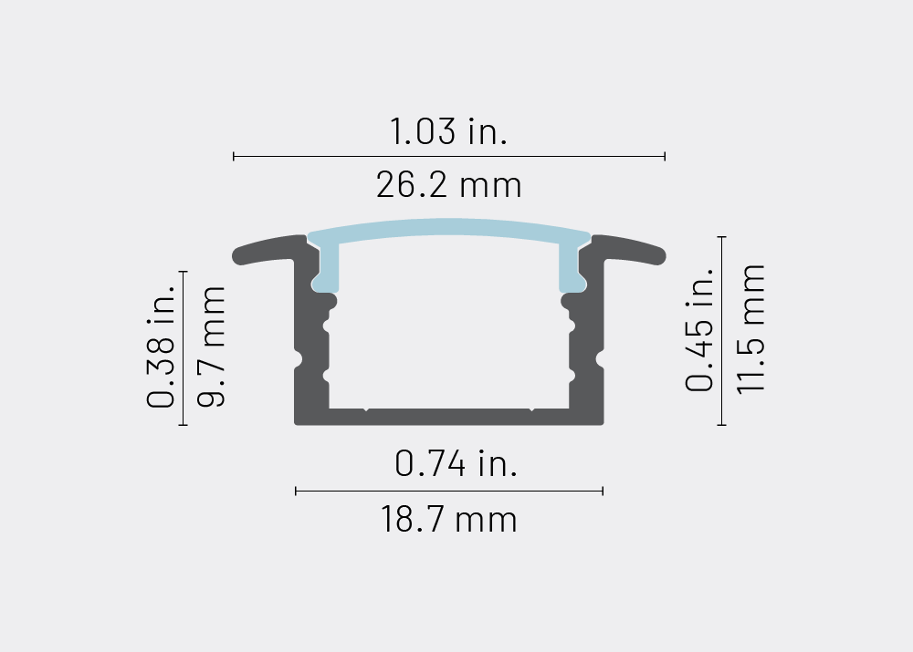 Lumentruss 1300 Series Aluminum Channel, 8ft