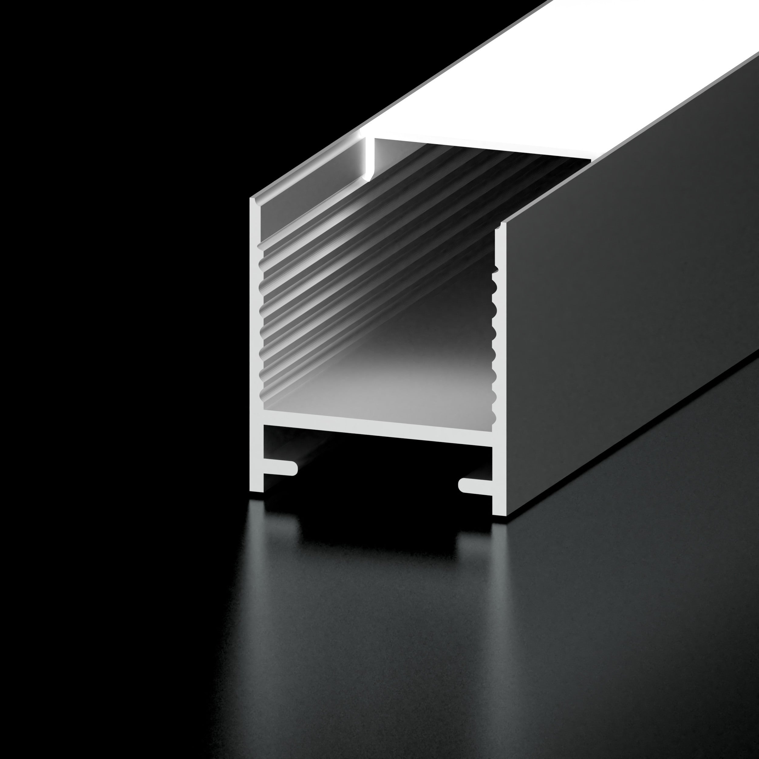 Diode Channel Bundle, 16MM Square, Aluminum, Architectural Frosted Lens, 2 open end caps, 2 closed end caps, 4 mounting clips