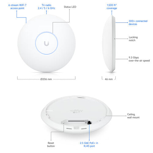 Ubiquiti U7-PRO-US In-Ceiling Wi-Fi 7 Access Point